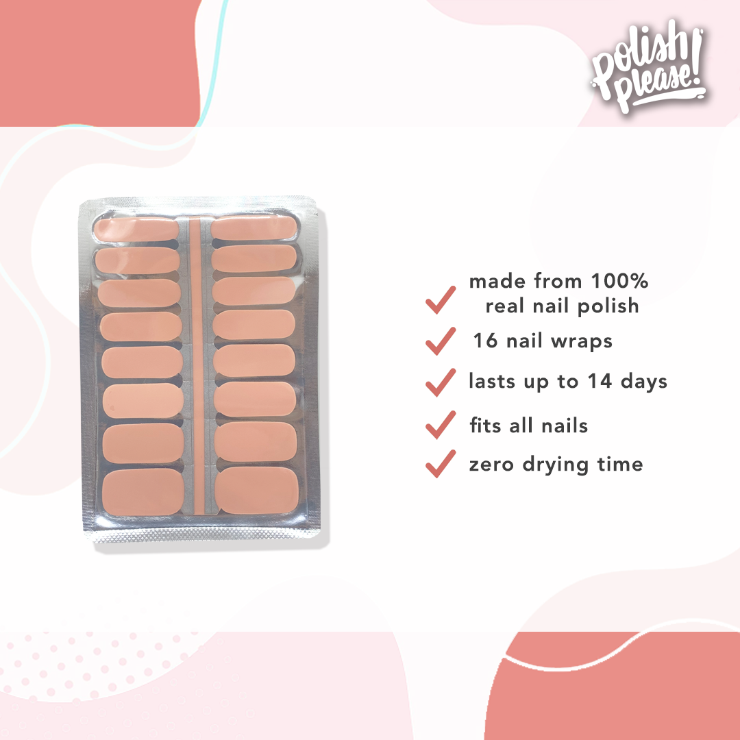 TIPSY NAIL WRAPS by Polish Please - Peach Perfect