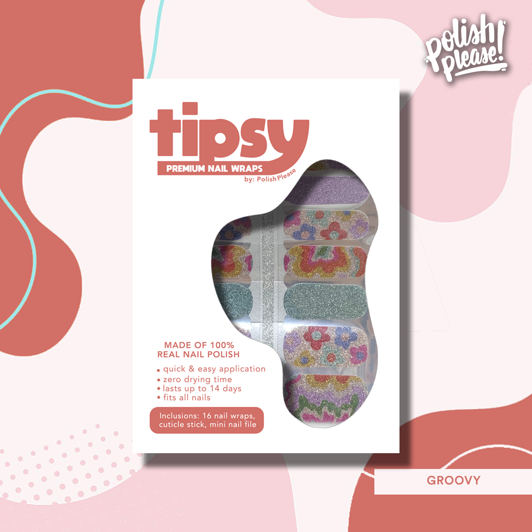 TIPSY NAIL WRAPS by Polish Please - Groovy