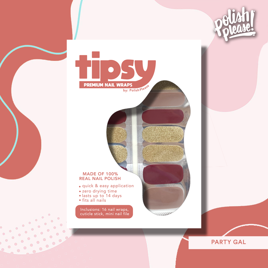 TIPSY NAIL WRAPS by Polish Please - Party Gal