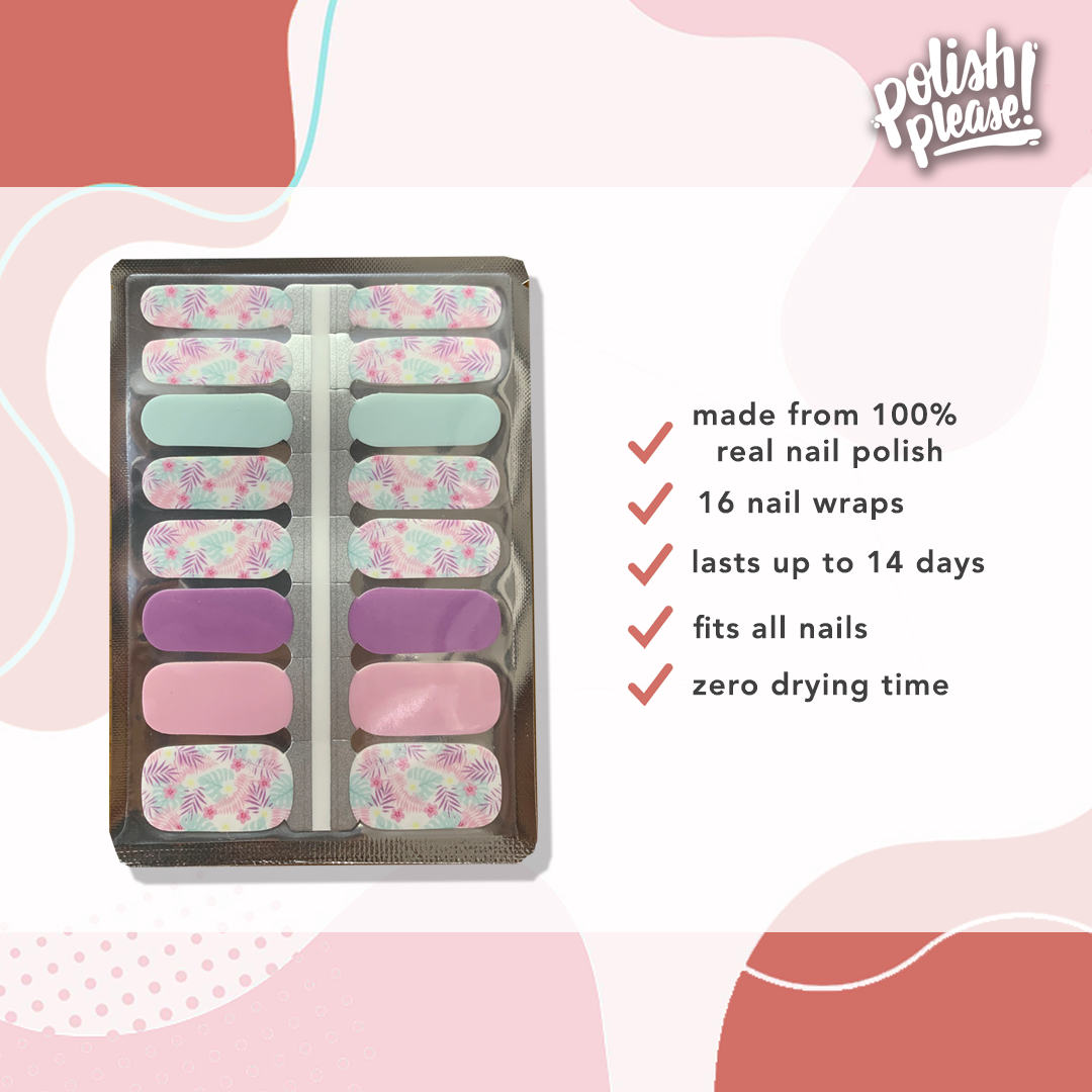 TIPSY NAIL WRAPS by Polish Please - Pastel Bloom