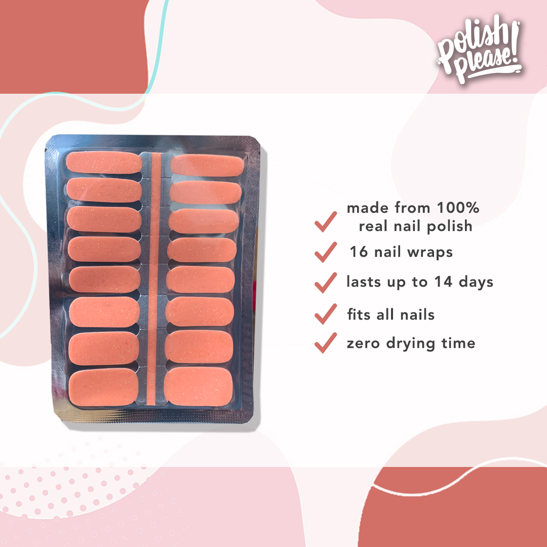 TIPSY NAIL WRAPS by Polish Please - Peach Fizz