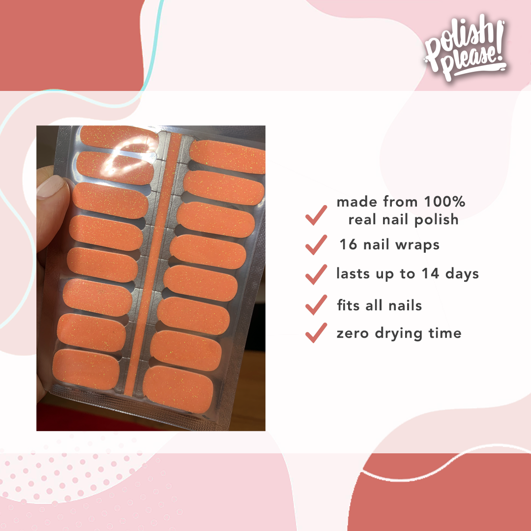 TIPSY NAIL WRAPS by Polish Please - Peach Fizz