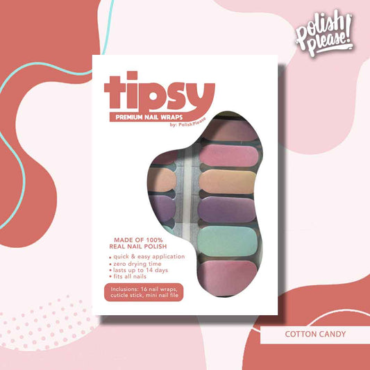 TIPSY NAIL WRAPS by Polish Please - Cotton Candy