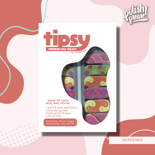 TIPSY NAIL WRAPS by Polish Please - So Psyched