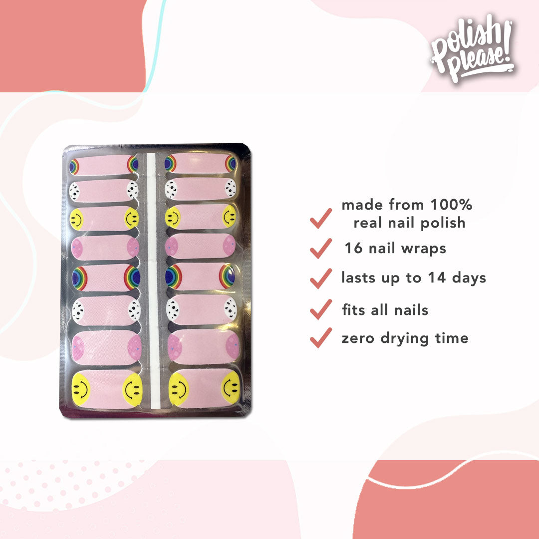 TIPSY NAIL WRAPS by Polish Please - Positive Vibes