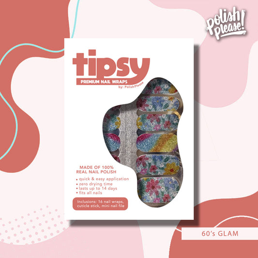 TIPSY NAIL WRAPS by Polish Please - 60's Glam
