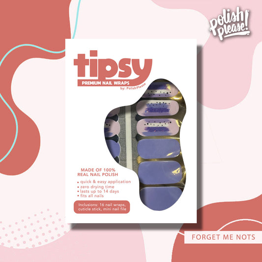 TIPSY NAIL WRAPS by Polish Please - Forget Me Nots