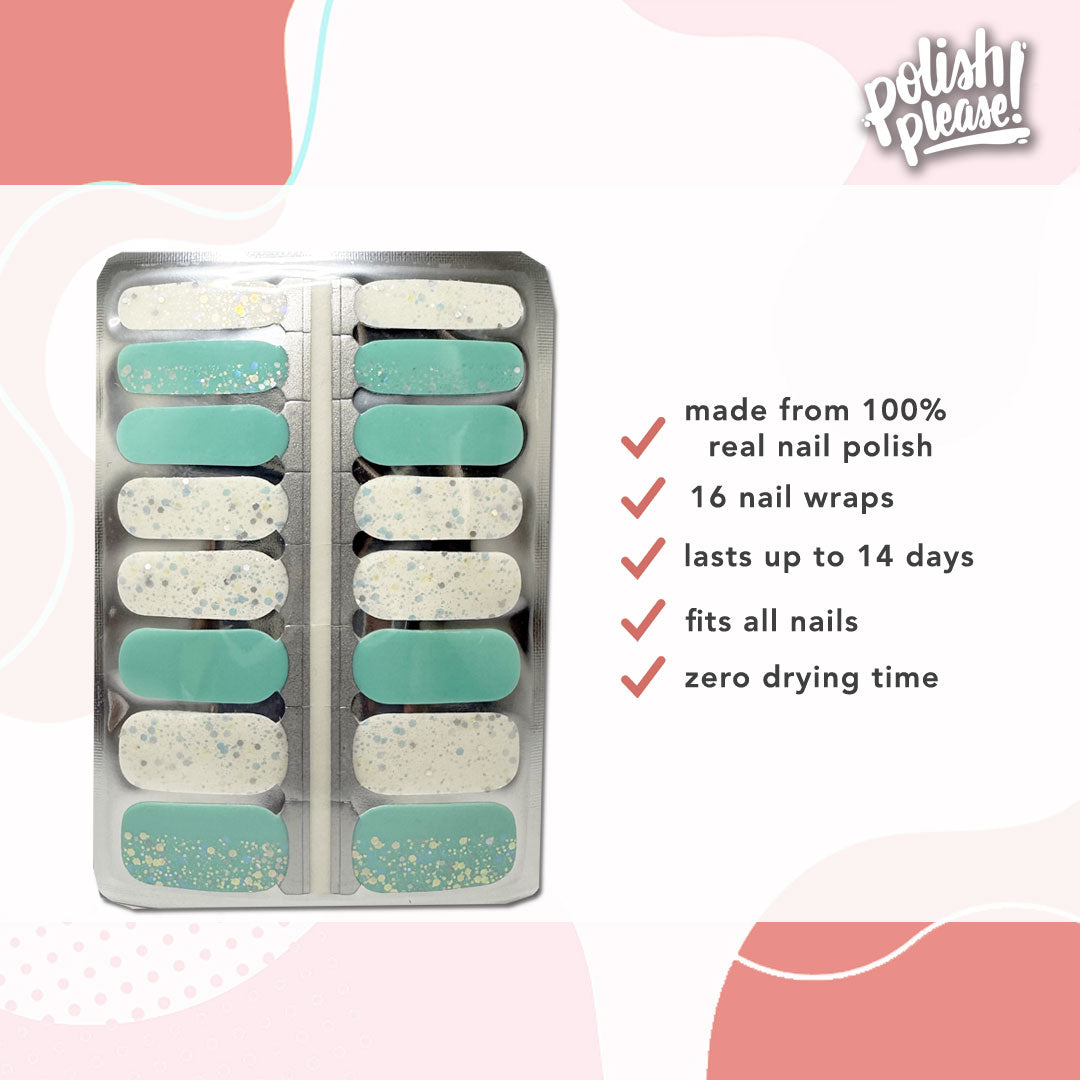 TIPSY NAIL WRAPS by Polish Please - Seafoam