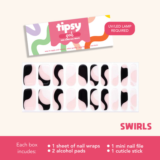 Swirls (Tipsy Gels Semi-Cured Nail Wraps)