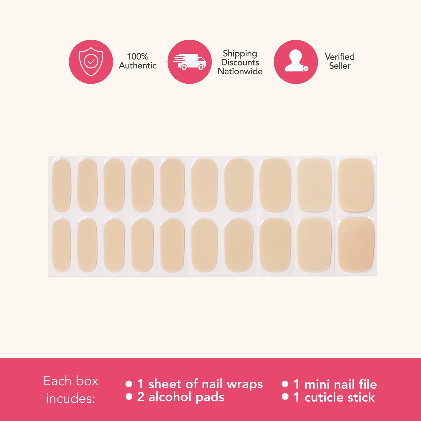 Au Naturel (Tipsy Gels Semi-Cured Nail Wraps)