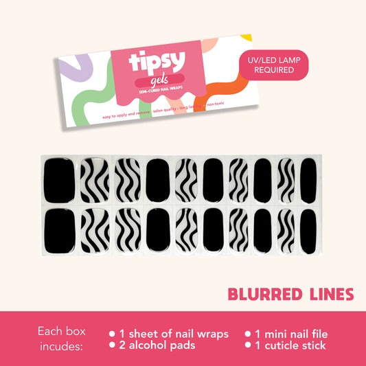 Blurred Lines (Tipsy Gels Semi-Cured Nail Wraps)