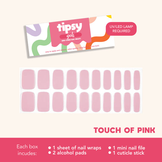 Touch of Pink (Tipsy Gels Semi-Cured Nail Wraps)