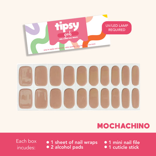 Mochachino (Tipsy Gels Semi-Cured Nail Wraps)