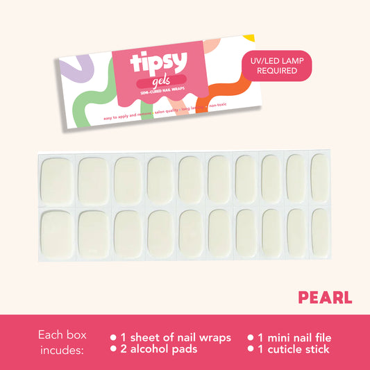 Pearl (Tipsy Gels Semi-Cured Nail Wraps)