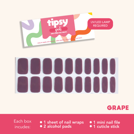 Grape (Tipsy Gels Semi-Cured Nail Wraps)