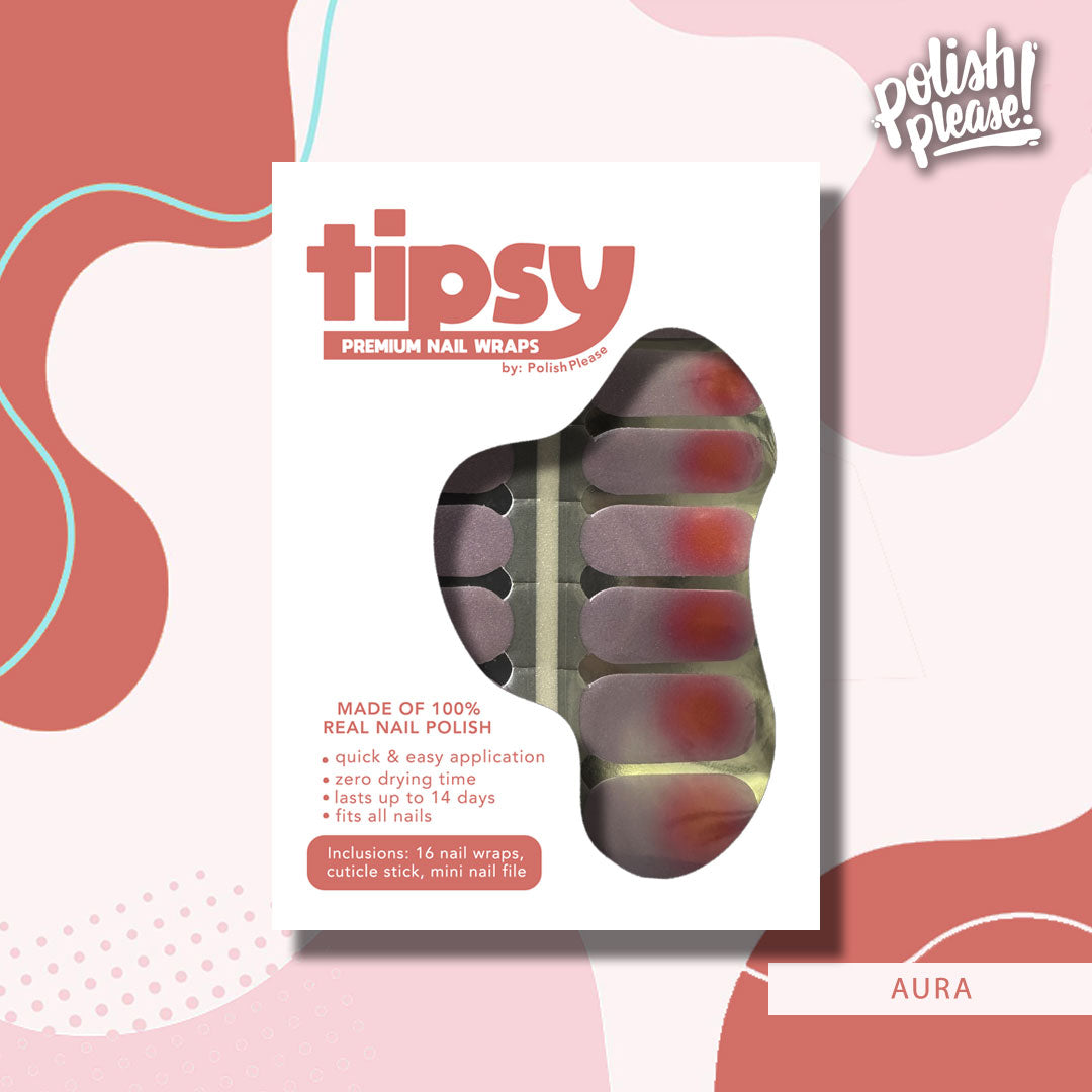 TIPSY NAIL WRAPS by Polish Please - Aura