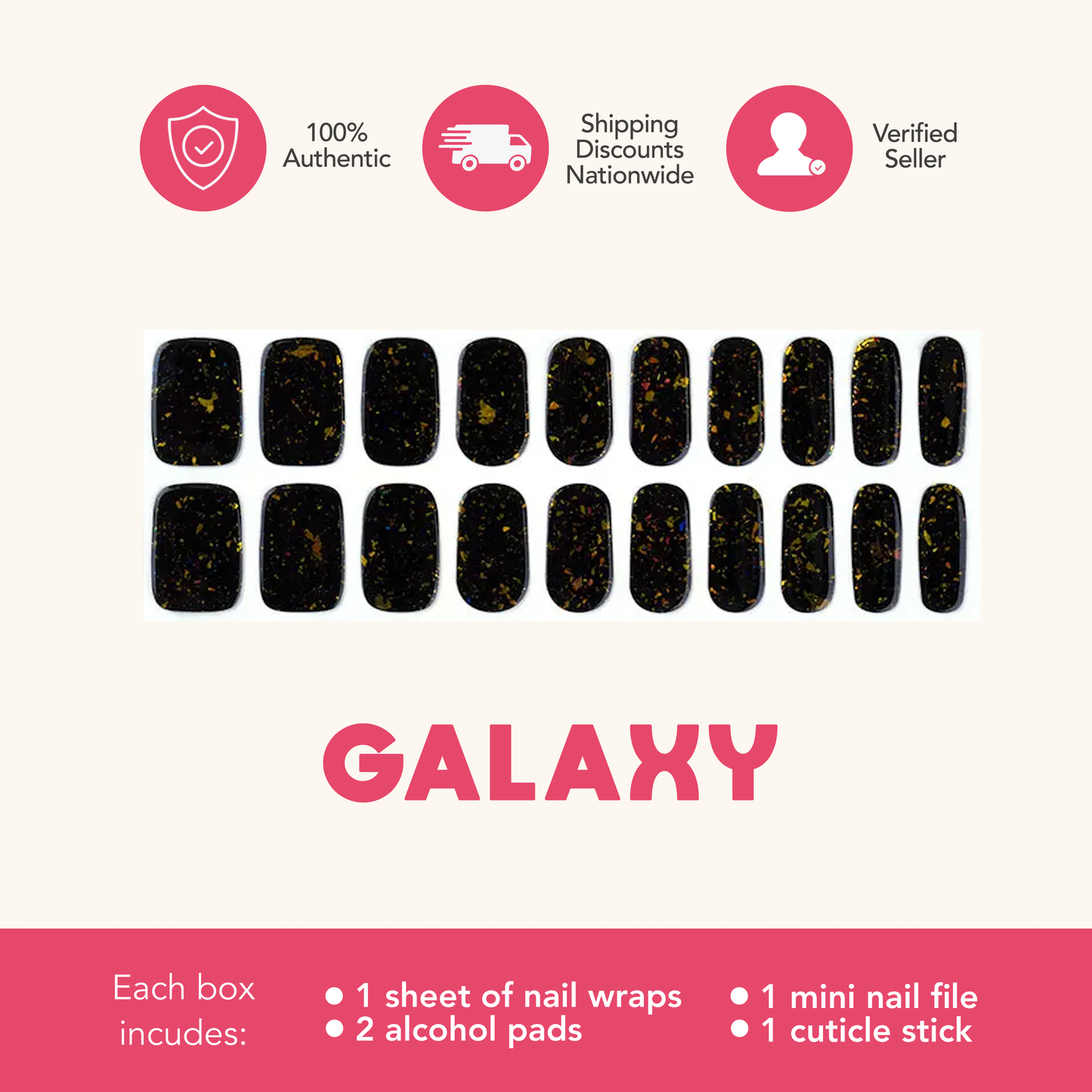 Galaxy (Tipsy Gels Semi-Cured Nail Wraps)