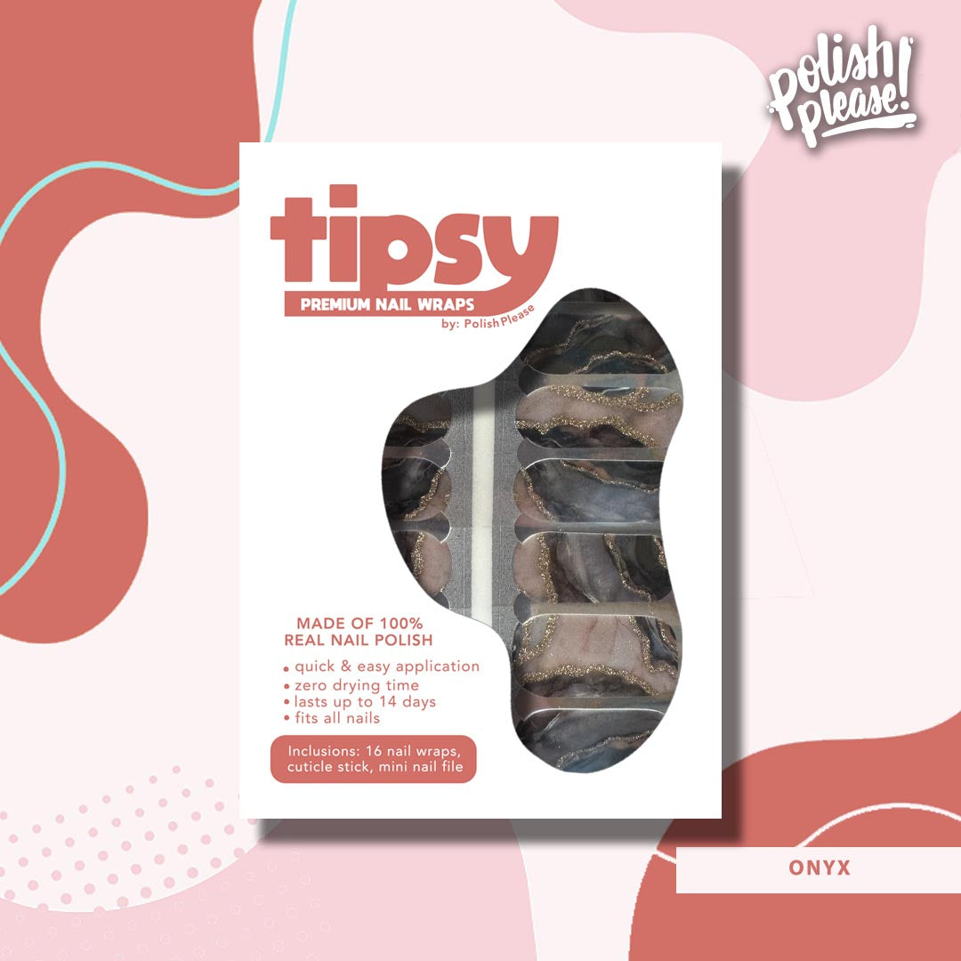 TIPSY NAIL WRAPS by Polish Please - Onyx