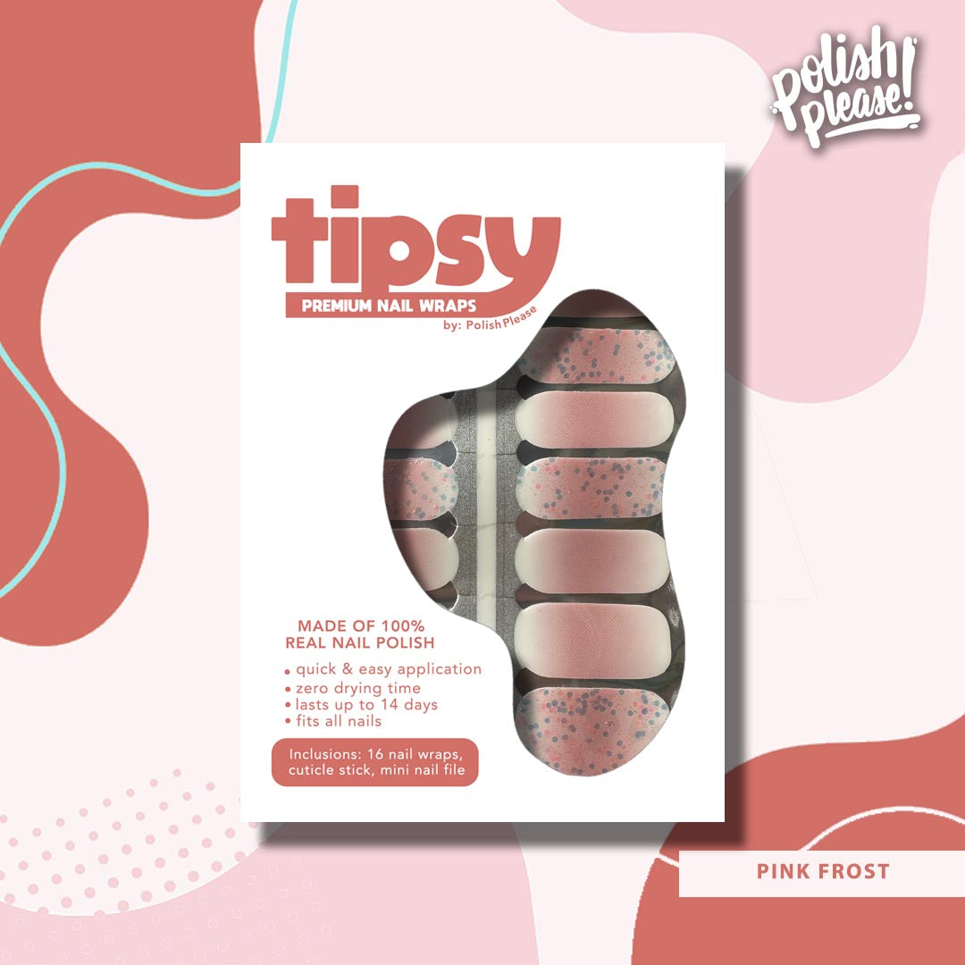 TIPSY NAIL WRAPS by Polish Please - Pink Frost