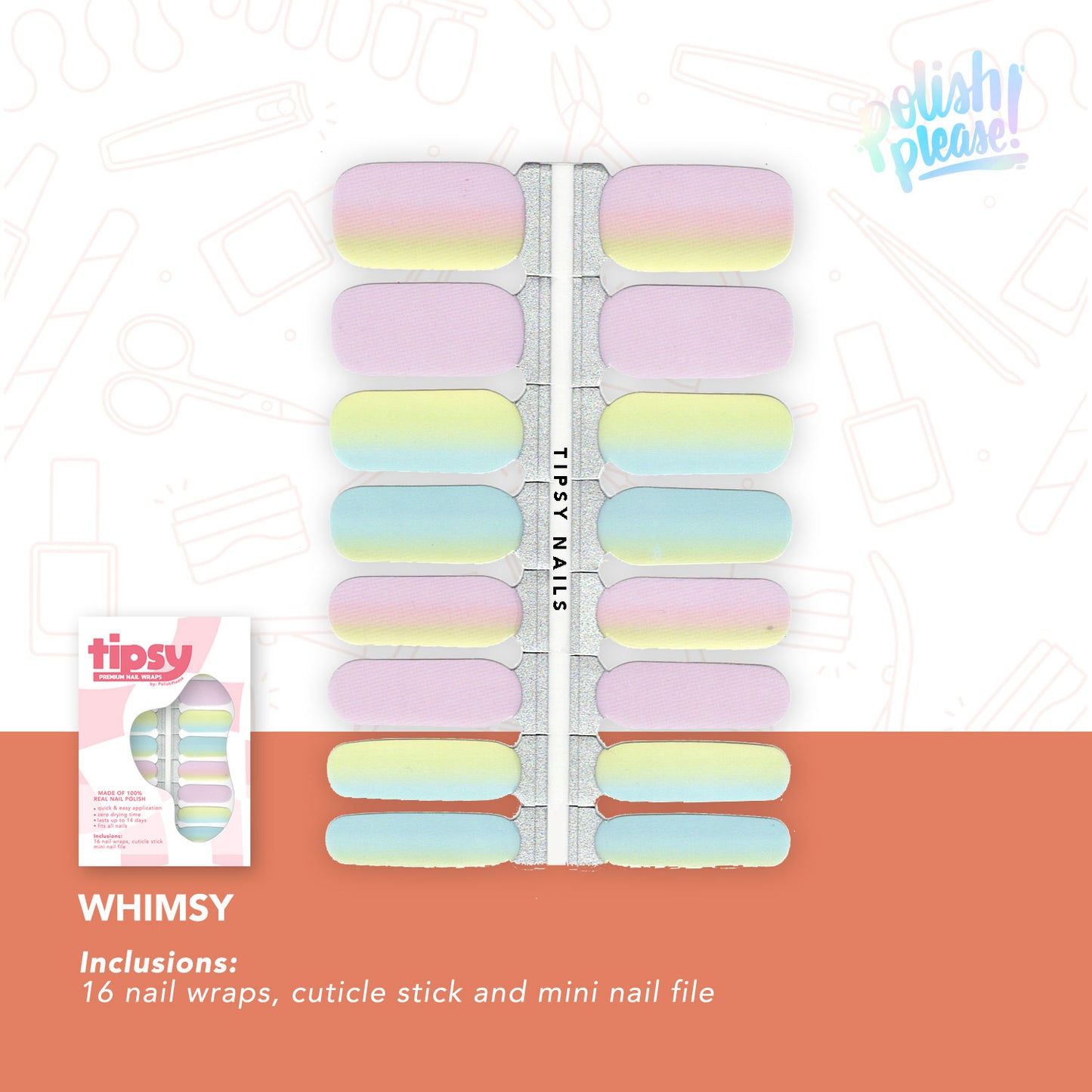 TIPSY NAIL WRAPS by Polish Please - Whimsy