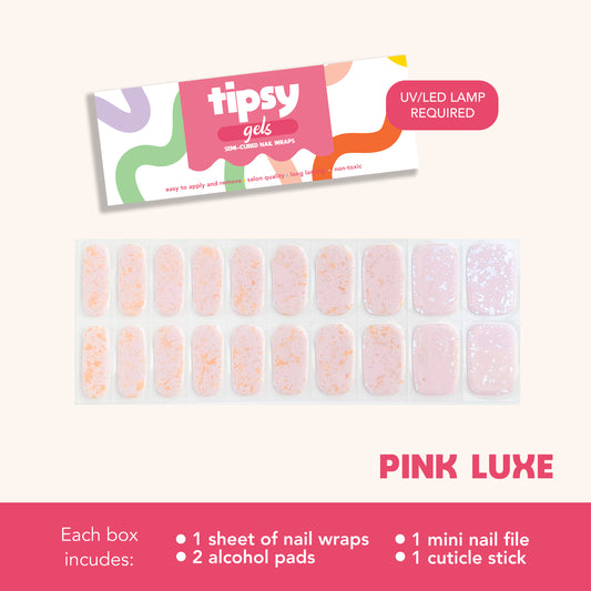 Pink Luxe (Tipsy Gels Semi-Cured Nail Wraps)