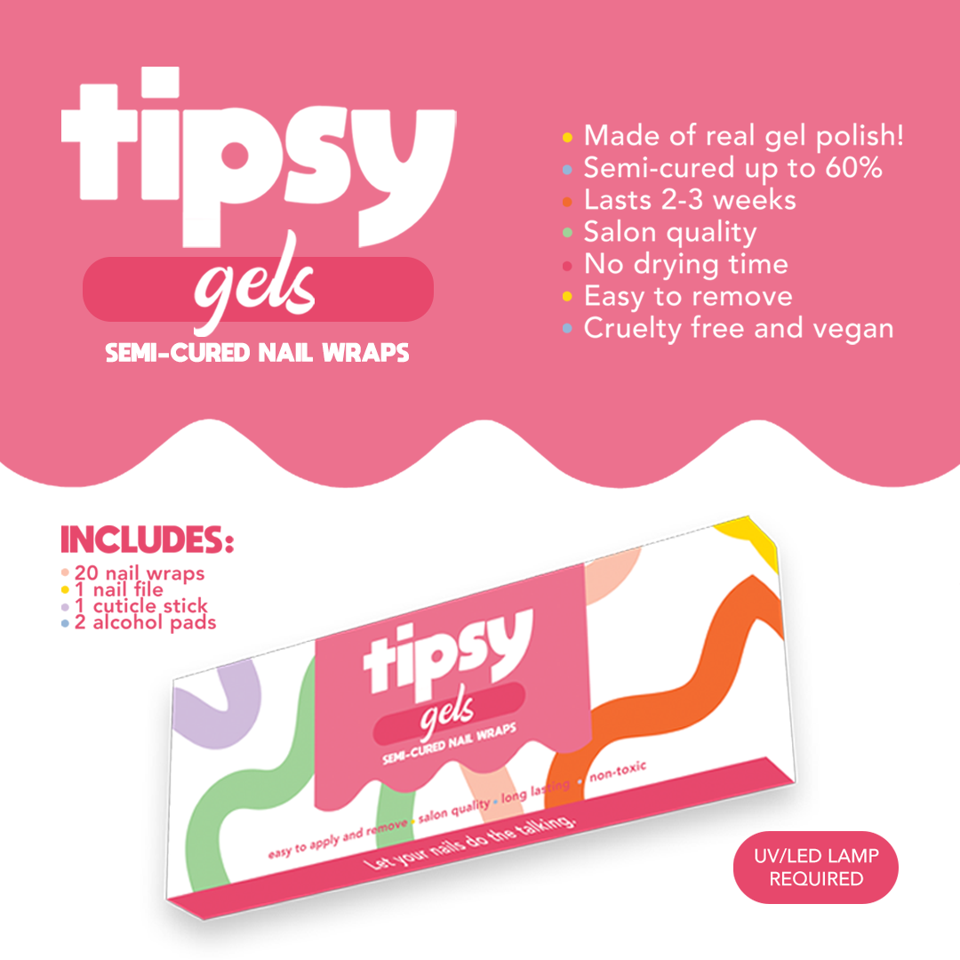 Cherry On Top (Tipsy Gels Semi-Cured Nail Wraps)