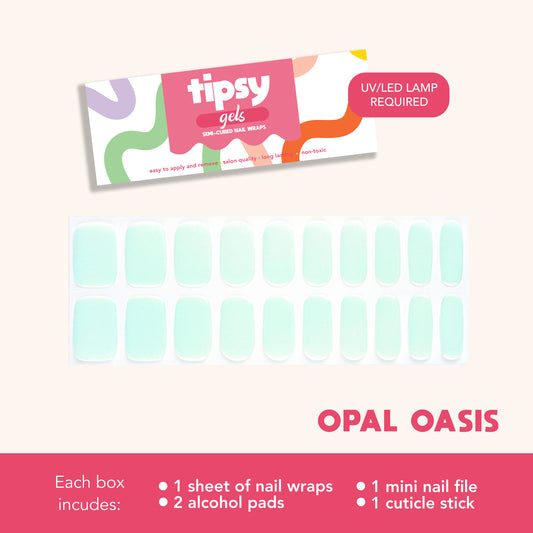 Opal Oasis (Tipsy Gels Semi-Cured Nail Wraps)