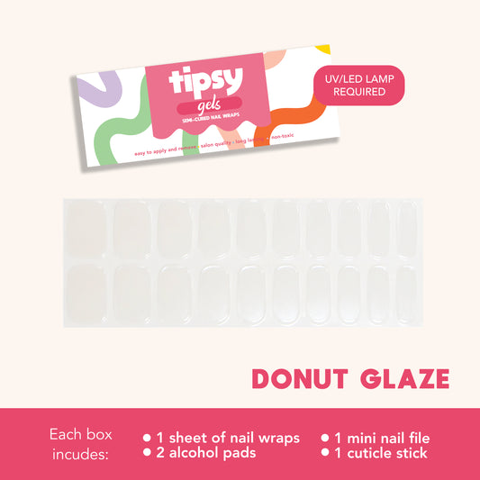 Donut Glaze (Tipsy Gels Semi-Cured Nail Wraps)