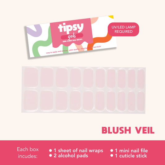 Blush Veil (Tipsy Gels Semi-Cured Nail Wraps)