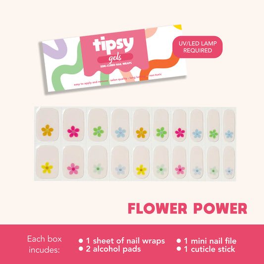 Flower Power (Tipsy Gels Semi-Cured Nail Wraps)