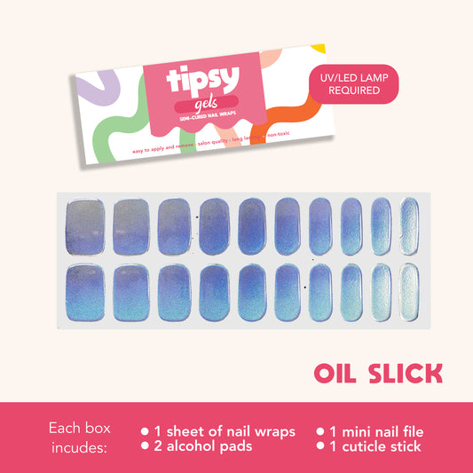 Oil Slick (Tipsy Gels Semi-Cured Nail Wraps)